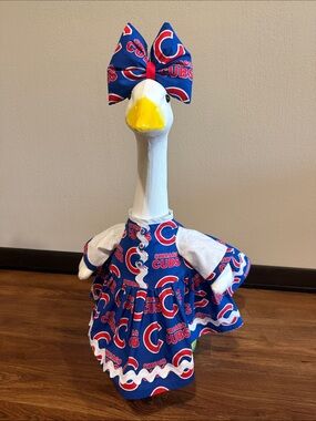Chicago Cubs 23” Porch Goose Outfit with Bow and Reusable Wings